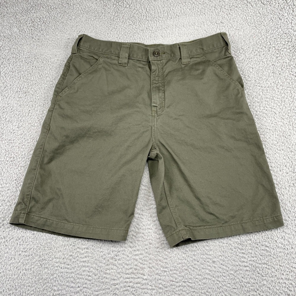 Carhartt Shorts Mens 36 Green B359 MOS Canvas Workwear Casual Utility Cotton